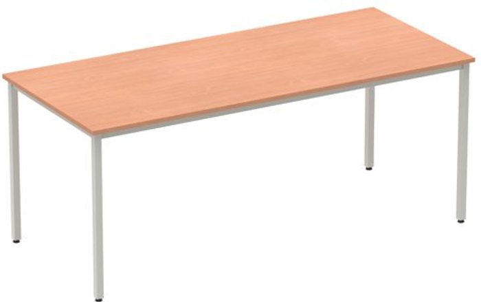 Office Monster | Impulse Impulse Straight Table 1800 Beech Box Frame Leg Silver Impulse Impulse Straight Table 1800 Beech Box Frame Leg Silver