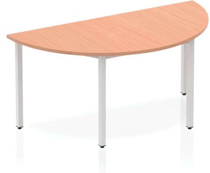 Office Monster | Impulse Impulse Semi-circle Table 1600 Beech Box Frame Leg Silver Impulse Impulse Semi-circle Table 1600 Beech Box Frame Leg Silver