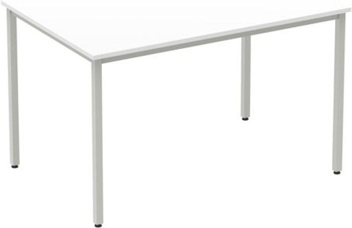Office Monster | Impulse Impulse Straight Table 1200 White Box Frame Leg Silver Impulse Impulse Straight Table 1200 White Box Frame Leg Silver