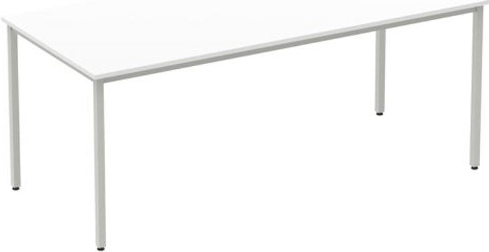 Office Monster | Impulse Impulse Straight Table 1800 White Box Frame Leg Silver Impulse Impulse Straight Table 1800 White Box Frame Leg Silver