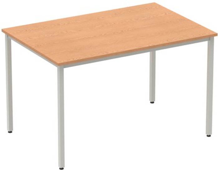 Office Monster | Impulse Impulse Straight Table 1200 Oak Box Frame Leg Silver Impulse Impulse Straight Table 1200 Oak Box Frame Leg Silver