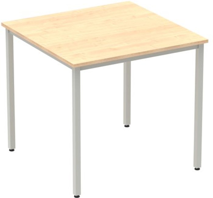 Office Monster | Impulse Impulse Straight Table 800 Maple Box Frame Leg Silver Impulse Impulse Straight Table 800 Maple Box Frame Leg Silver