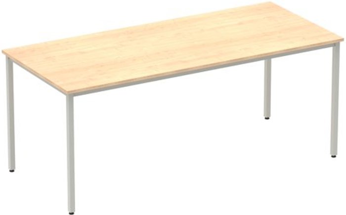 Office Monster | Impulse Impulse Straight Table 1800 Maple Box Frame Leg Silver Impulse Impulse Straight Table 1800 Maple Box Frame Leg Silver