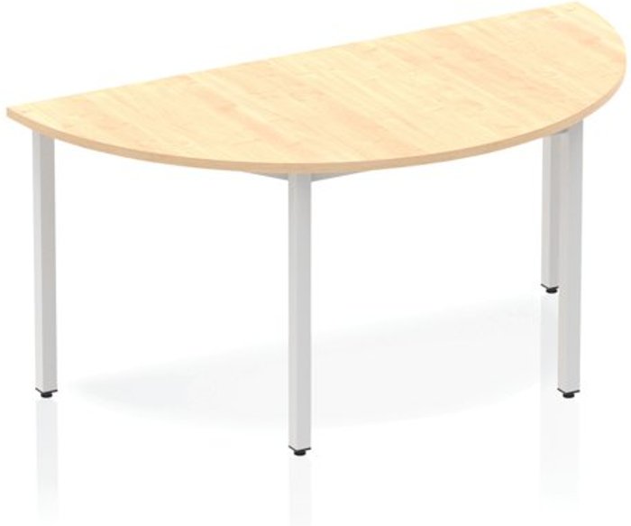 Office Monster | Impulse Impulse Semi-circle Table 1600 Maple Box Frame Leg Silver Impulse Impulse Semi-circle Table 1600 Maple Box Frame Leg Silver