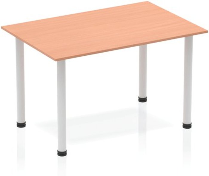 Office Monster | Impulse Impulse Straight Table 1200 Beech Post Leg Silver Impulse Impulse Straight Table 1200 Beech Post Leg Silver