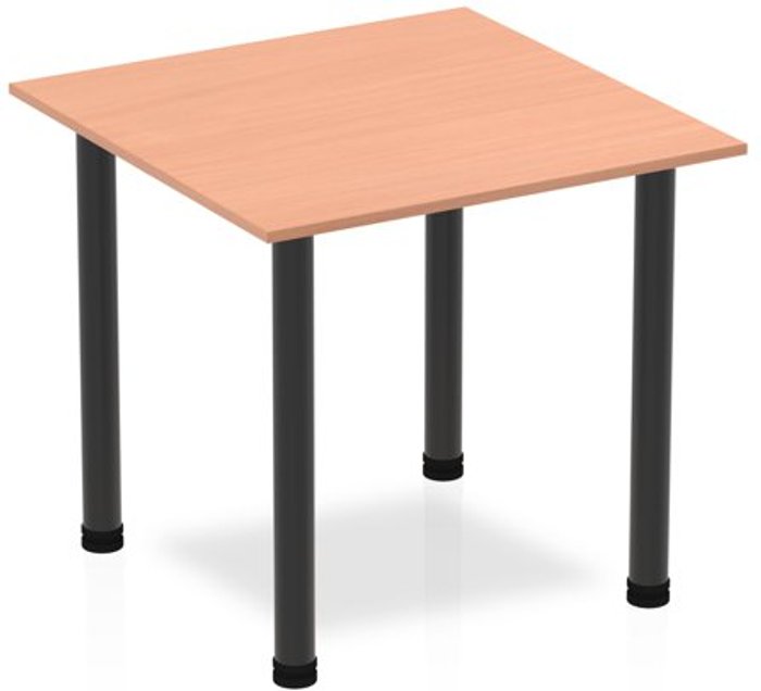 Office Monster | Impulse Impulse 800mm Square Table Beech Top Black Post Leg Impulse Impulse 800mm Square Table Beech Top Black Post Leg