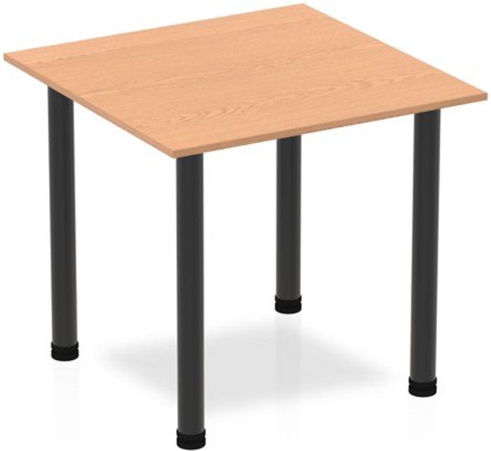 Office Monster | Impulse Impulse 800mm Square Table Oak Top Black Post Leg Impulse Impulse 800mm Square Table Oak Top Black Post Leg