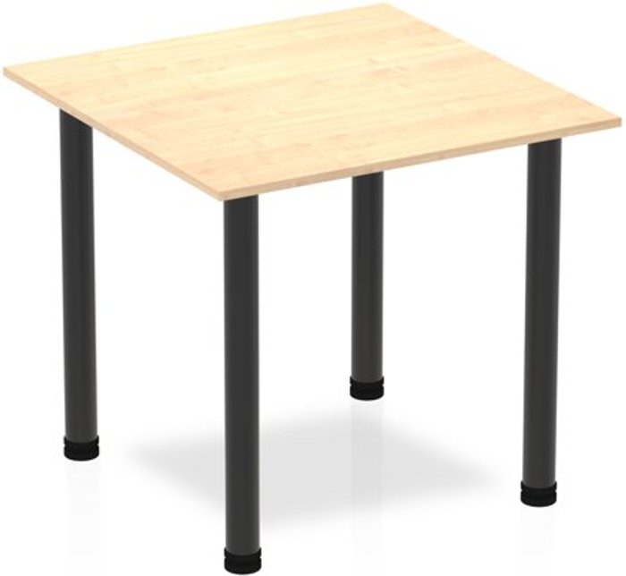 Office Monster | Impulse Impulse 800mm Square Table Maple Top Black Post Leg Impulse Impulse 800mm Square Table Maple Top Black Post Leg