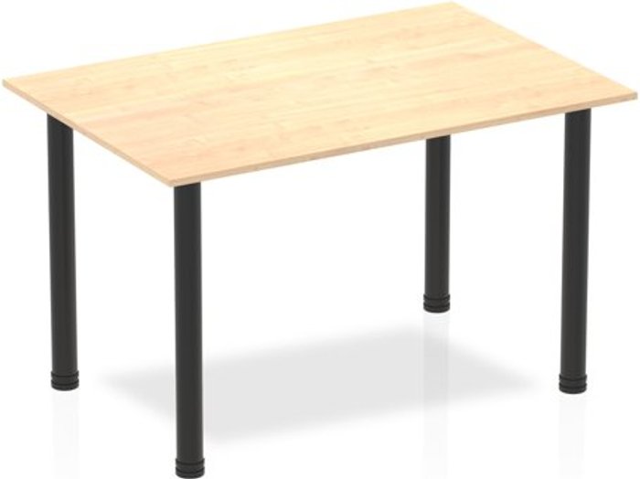 Office Monster | Impulse Impulse 1200mm Straight Table Maple Top Black Post Leg Impulse Impulse 1200mm Straight Table Maple Top Black Post Leg