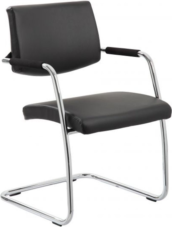 Office Monster | Havanna Havanna Visitor Chair Black Leather With Arms Havanna Havanna Visitor Chair Black Leather With Arms