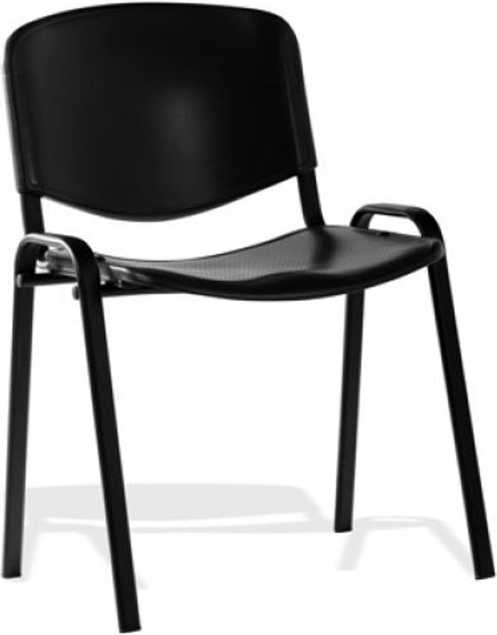 Office Monster | ISO ISO Stacking Chair Black Poly Black Frame Without Arms ISO ISO Stacking Chair Black Poly Black Frame Without Arms