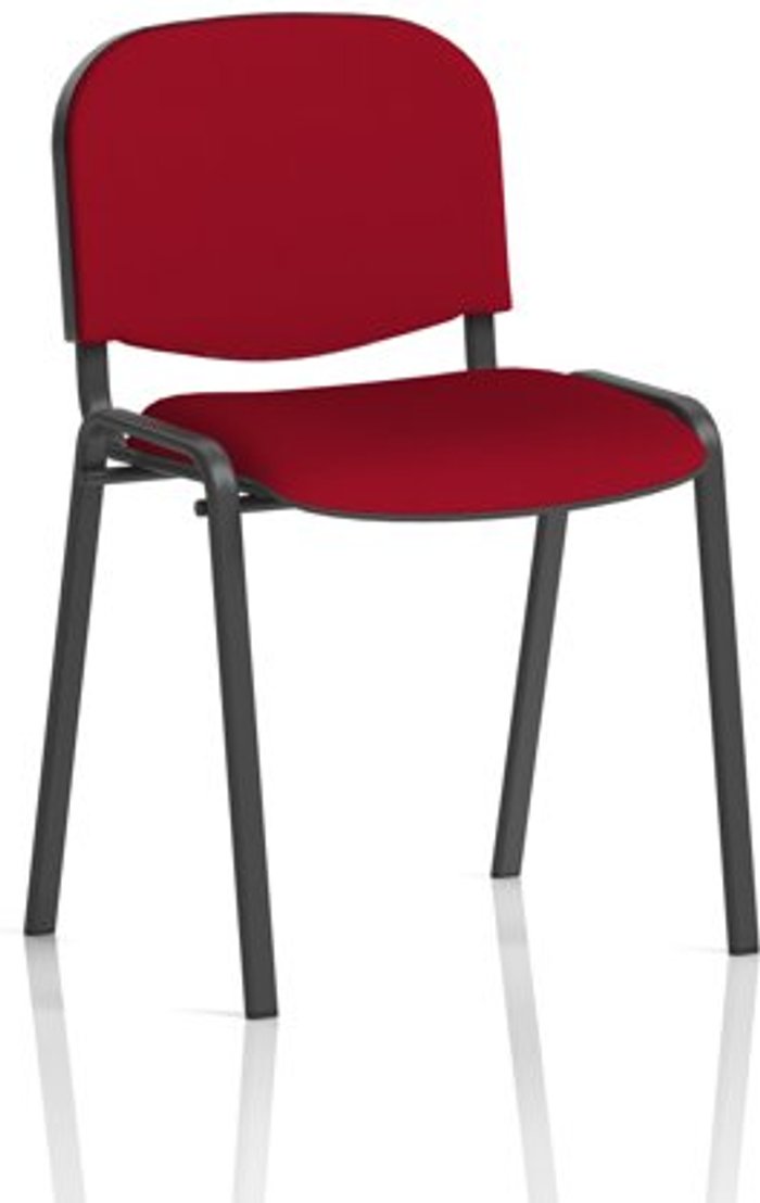 Office Monster | ISO ISO Stacking Chair Wine Fabric Black Frame Without Arms ISO ISO Stacking Chair Wine Fabric Black Frame Without Arms