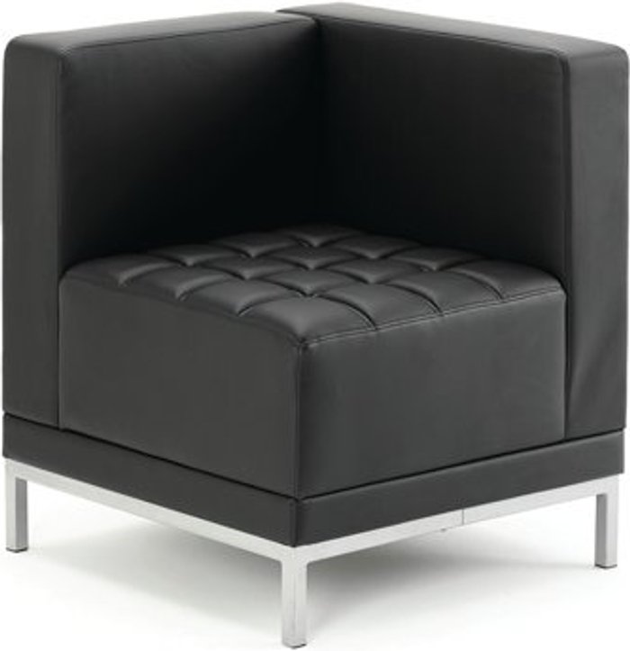 Office Monster | Infinity Infinity Modular Corner Unit Sofa Chair Black Bonded Leather Infinity Infinity Modular Corner Unit Sofa Chair Black Bonded Leather
