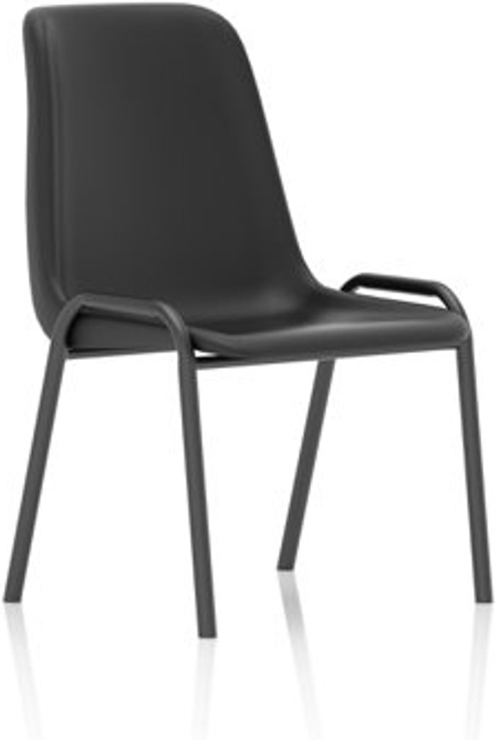 Office Monster | Polly Polly Stacking Visitor Chair Black Polypropylene Polly Polly Stacking Visitor Chair Black Polypropylene