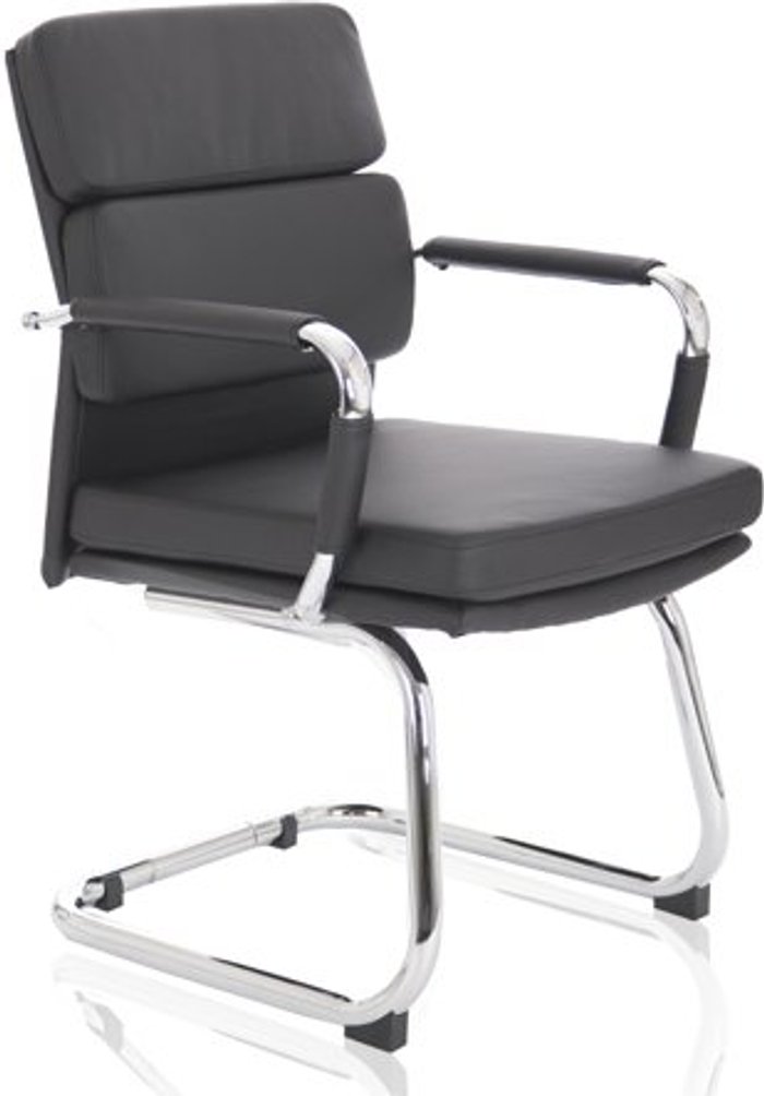 Office Monster | Advocate Advocate Visitor Chair Black Bonded Leather With Arms Advocate Advocate Visitor Chair Black Bonded Leather With Arms