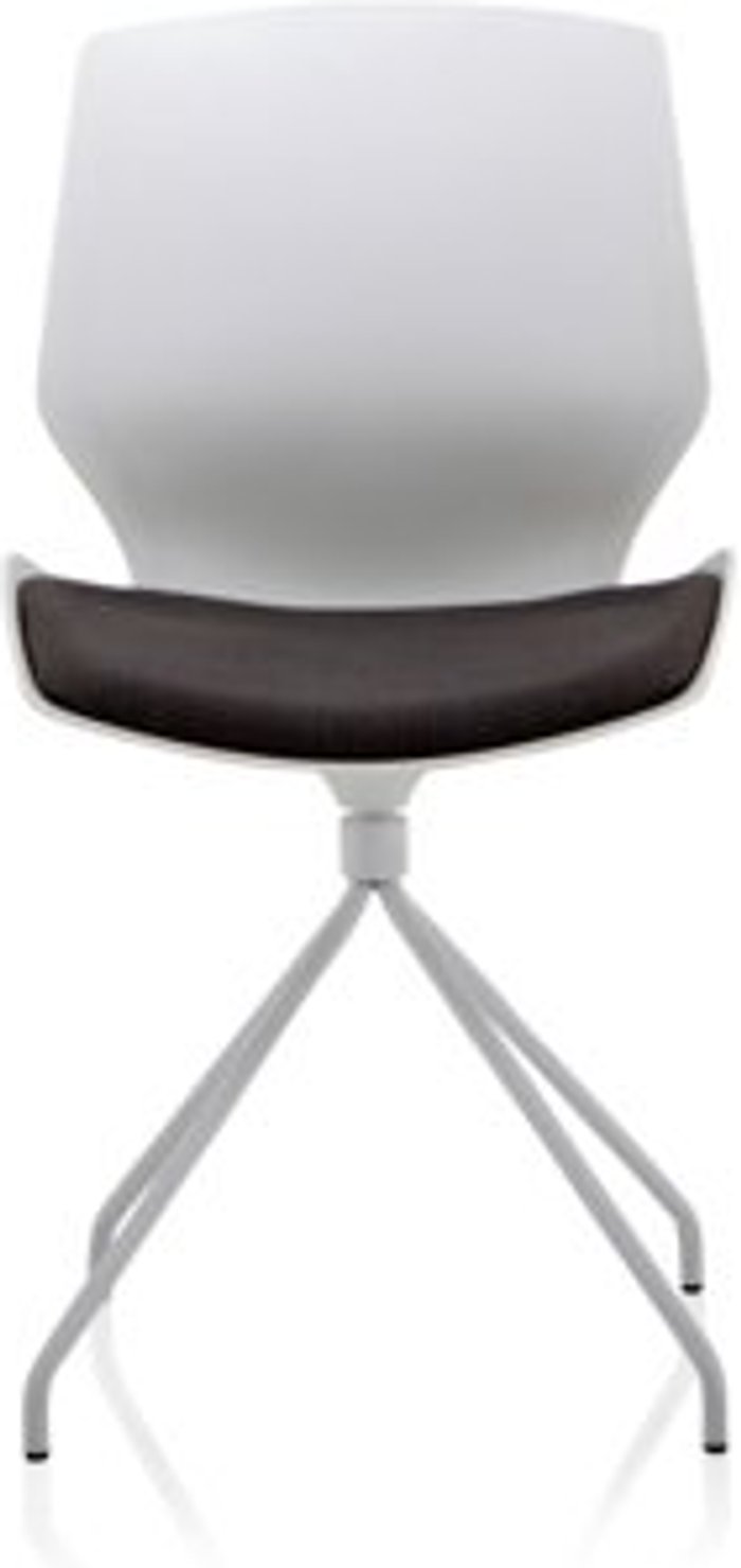 Office Monster | Florence Florence Spindle White Frame Dark Grey Fabric Seat Visitor Chair Florence Florence Spindle White Frame Dark Grey Fabric Seat Visitor Chair