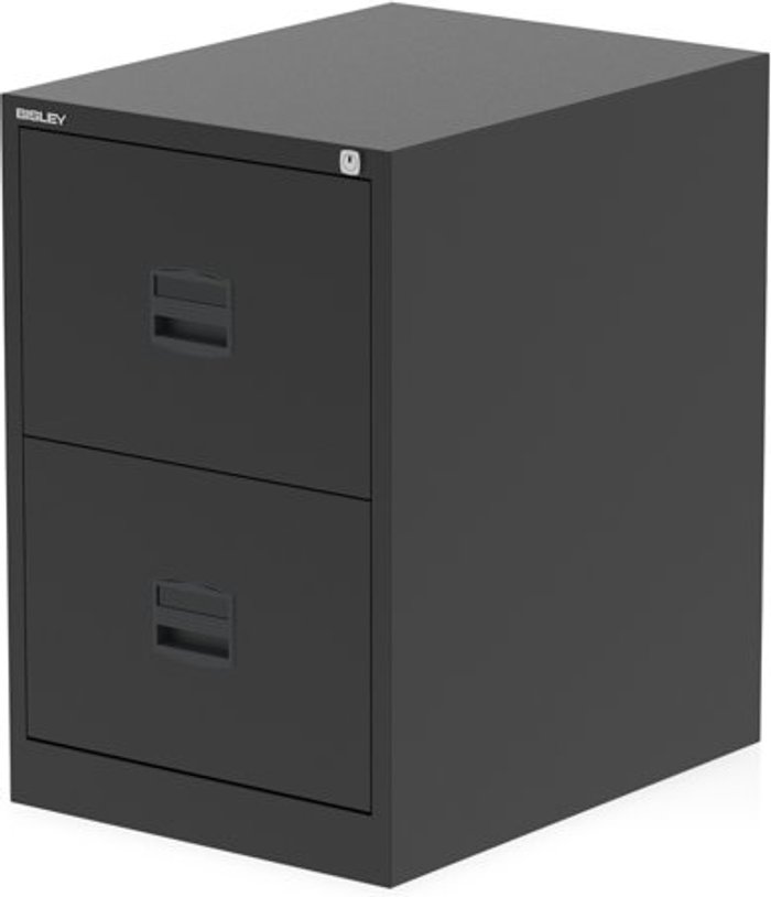 Office Monster | Bisley Qube by Bisley 2 Drawer Filing Cabinet Black Bisley Qube by Bisley 2 Drawer Filing Cabinet Black