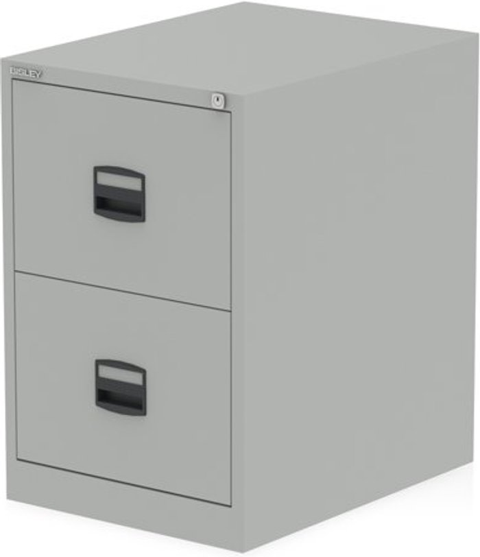 Office Monster | Bisley Qube by Bisley 2 Drawer Filing Cabinet Goose Grey Bisley Qube by Bisley 2 Drawer Filing Cabinet Goose Grey