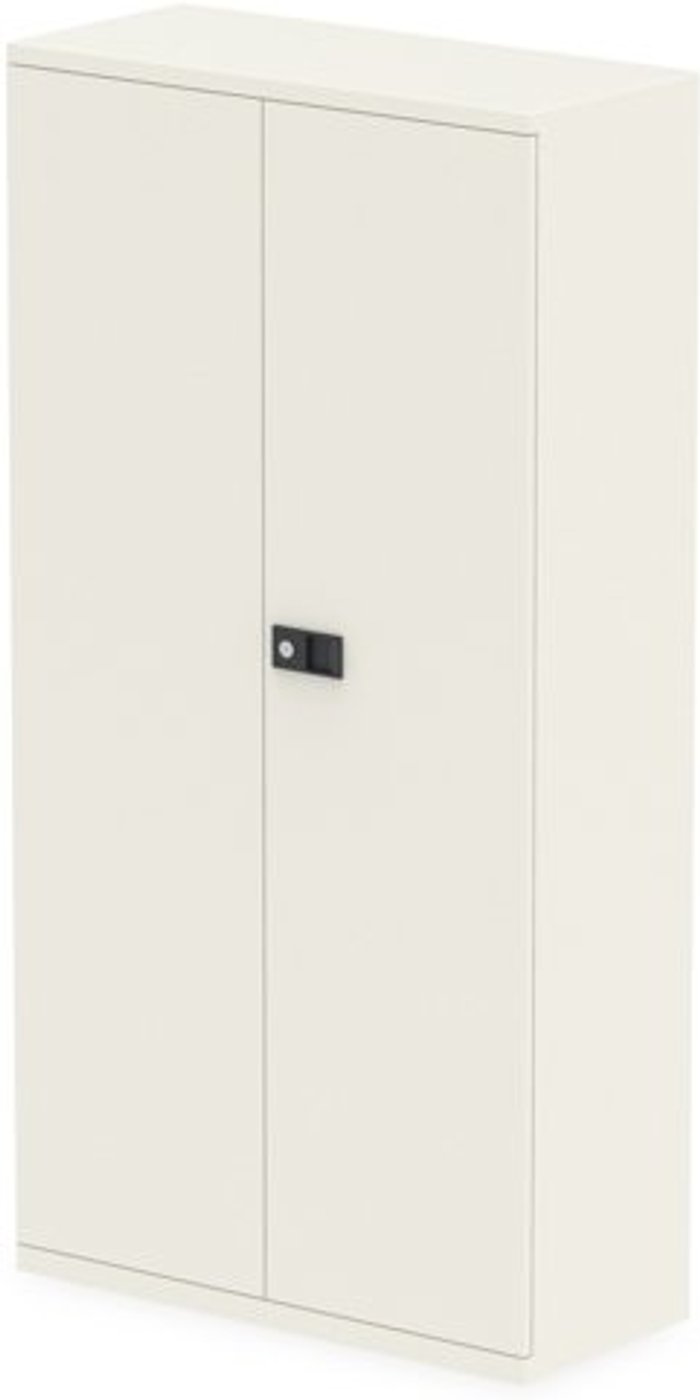 Office Monster | Bisley Qube by Bisley Stationery 1850mm 2-Door Cupboard Chalk White With Shelves Bisley Qube by Bisley Stationery 1850mm 2-Door Cupboard Chalk White With Shelves