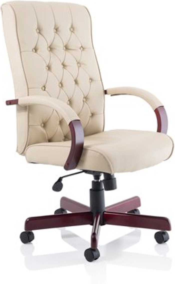 Office Monster | Chesterfield Chesterfield Executive Chair Cream Leather With Arms Chesterfield Chesterfield Executive Chair Cream Leather With Arms