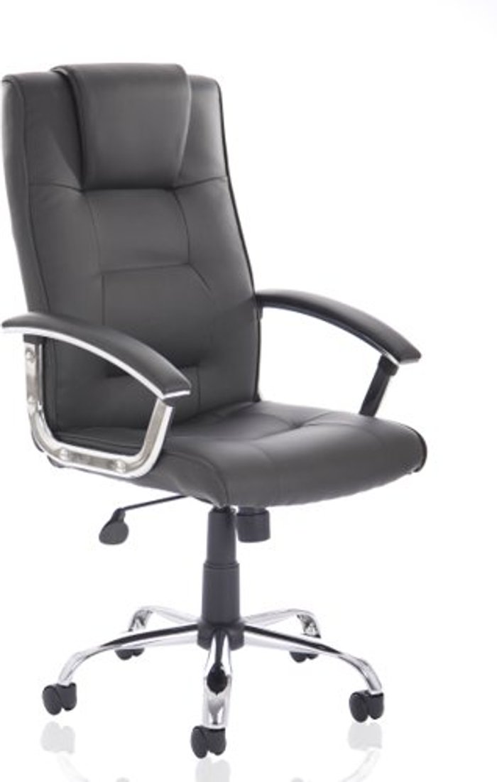 Office Monster | Thrift Thrift Executive Chair Black Bonded Leather With Padded Arms Thrift Thrift Executive Chair Black Bonded Leather With Padded Arms