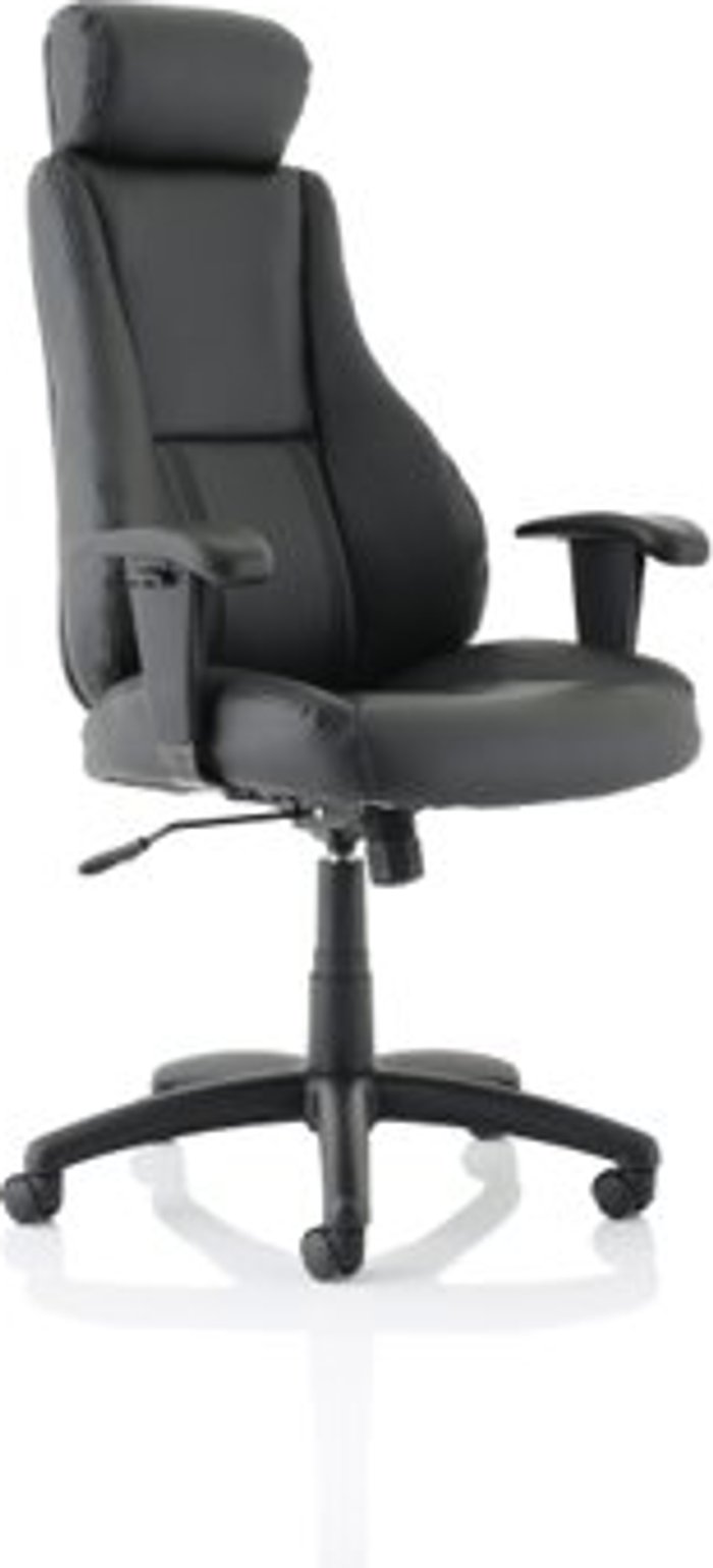 Office Monster | Winsor Winsor Black Leather Chair With Headrest Winsor Winsor Black Leather Chair With Headrest