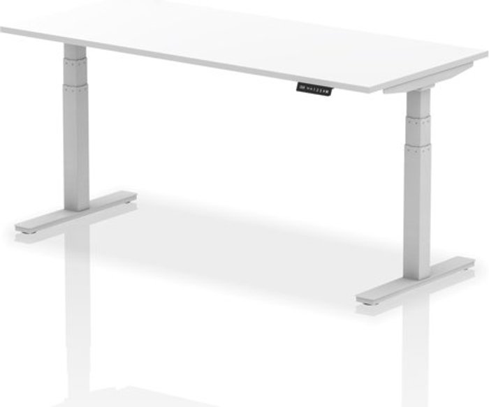 Office Monster | Air Air 1800 x 800mm Height Adjustable Desk White Top Silver Leg Air Air 1800 x 800mm Height Adjustable Desk White Top Silver Leg