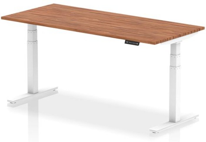 Office Monster | Air Air 1800 x 800mm Height Adjustable Desk Walnut Top White Leg Air Air 1800 x 800mm Height Adjustable Desk Walnut Top White Leg
