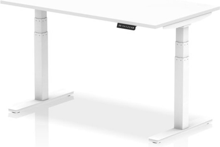 Office Monster | Air Air 1400 x 800mm Height Adjustable Desk White Top White Leg Air Air 1400 x 800mm Height Adjustable Desk White Top White Leg