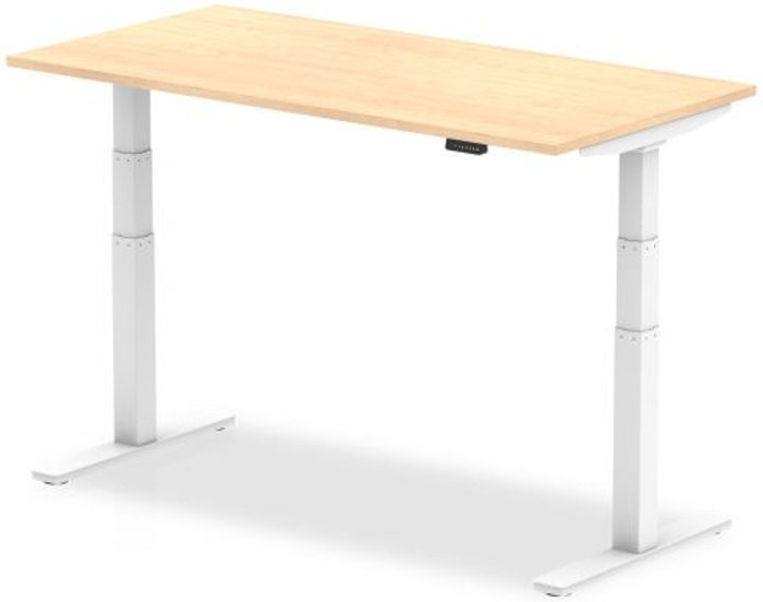 Office Monster | Air Air 1800/800 Maple Height Adjustable Desk With White Legs Air Air 1800/800 Maple Height Adjustable Desk With White Legs