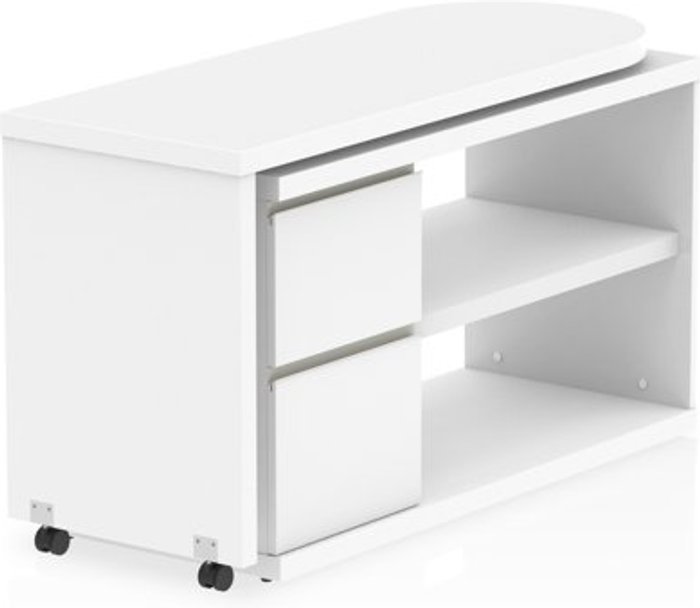 Office Monster | Home Fleur L Desk with Pedestal White Home Fleur L Desk with Pedestal White