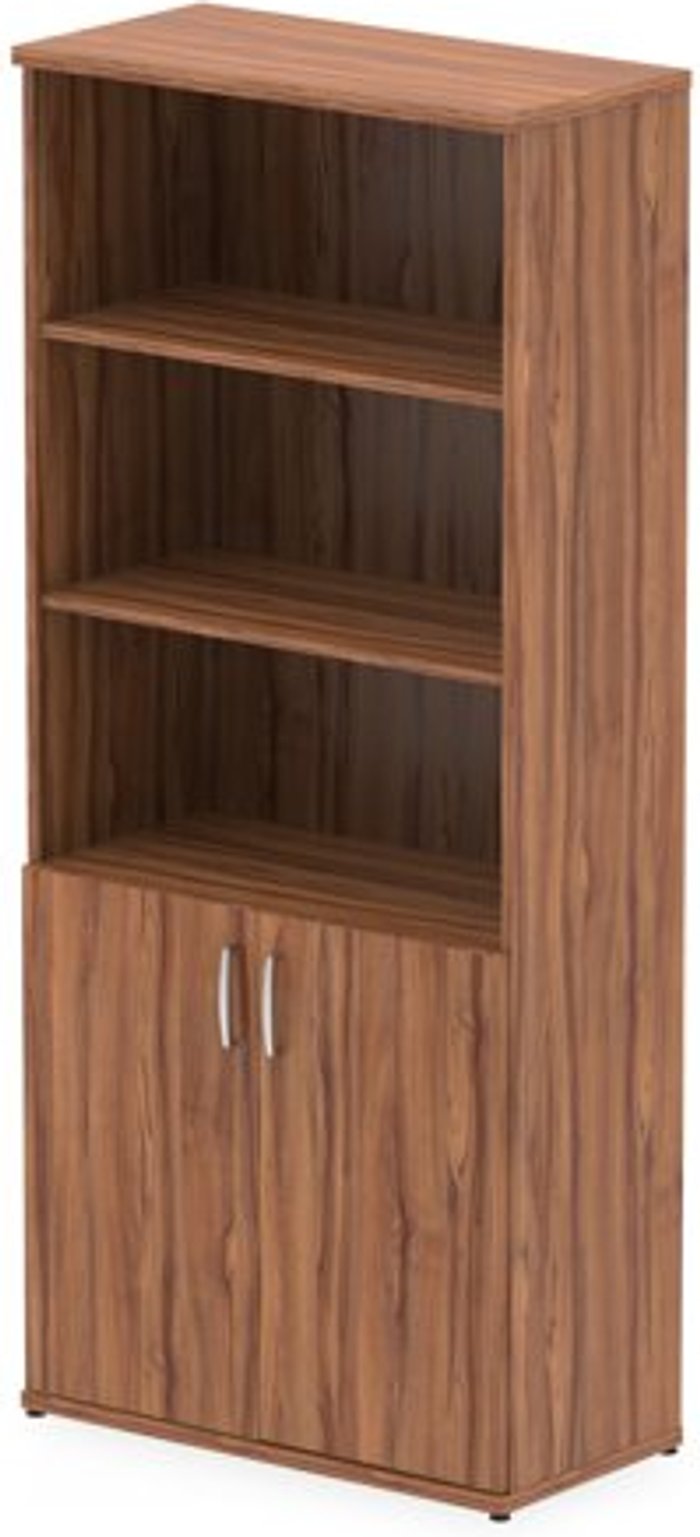 Office Monster | Impulse Impulse 2000 Cupboard Open Shelves Walnut Impulse Impulse 2000 Cupboard Open Shelves Walnut