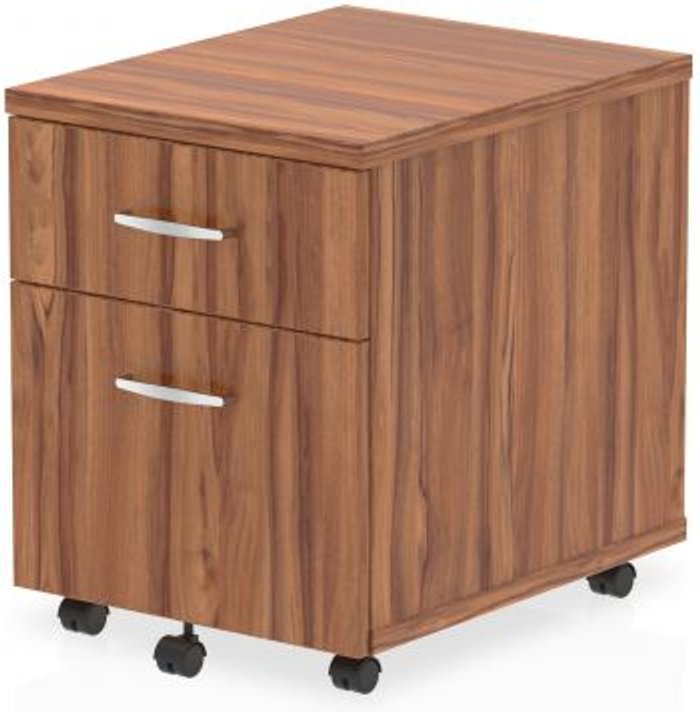 Office Monster | Impulse Impulse Mobile Pedestal Unit 2 Drawer Walnut Impulse Impulse Mobile Pedestal Unit 2 Drawer Walnut