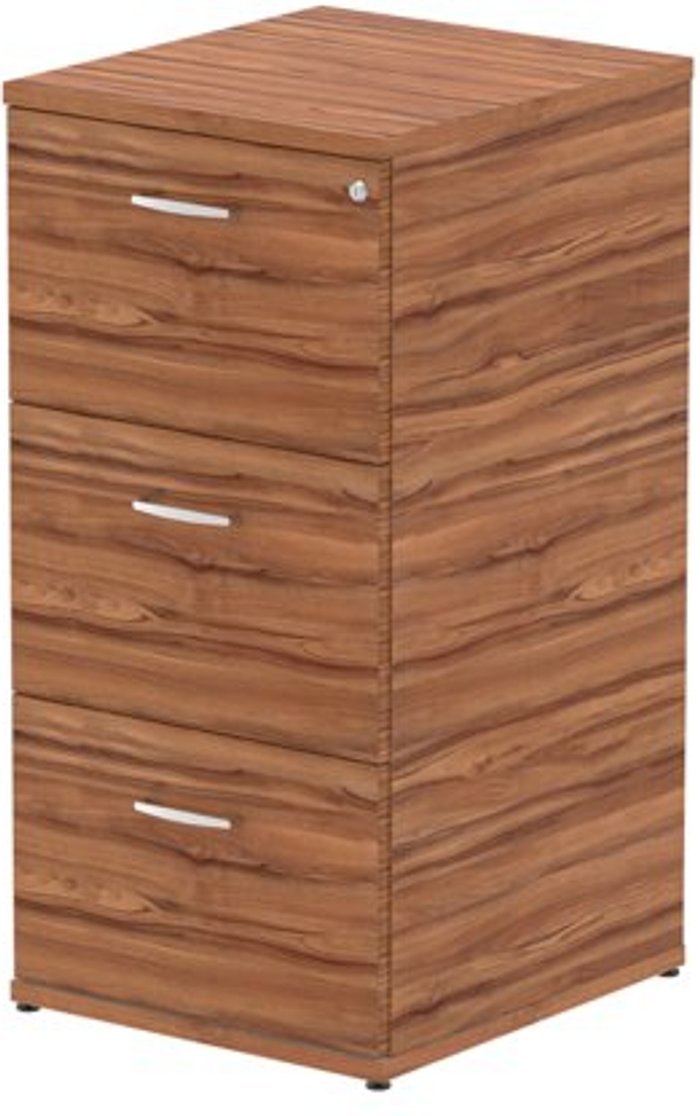 Office Monster | Impulse Impulse Filing Cabinet 3 Drawer Walnut Impulse Impulse Filing Cabinet 3 Drawer Walnut