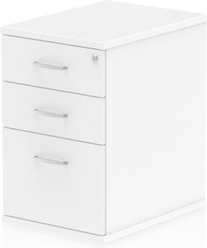 Office Monster | Impulse Impulse 600 Desk High Pedestal Unit 3 Drawer White Impulse Impulse 600 Desk High Pedestal Unit 3 Drawer White