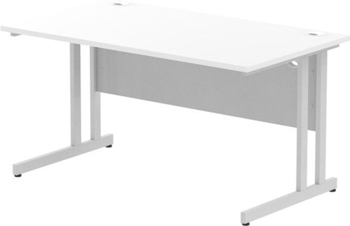 Office Monster | Impulse Impulse Cantilever 1400 Rectangle Desk White Impulse Impulse Cantilever 1400 Rectangle Desk White