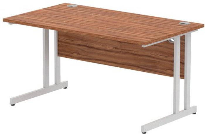Office Monster | Impulse Impulse Cantilever 1400 Rectangle Desk Walnut Impulse Impulse Cantilever 1400 Rectangle Desk Walnut
