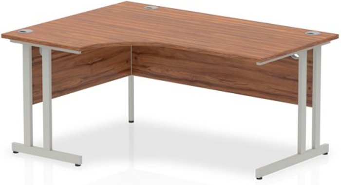 Office Monster | Impulse Impulse Cantilever 1600 Left Hand Crescent Desk Walnut Impulse Impulse Cantilever 1600 Left Hand Crescent Desk Walnut