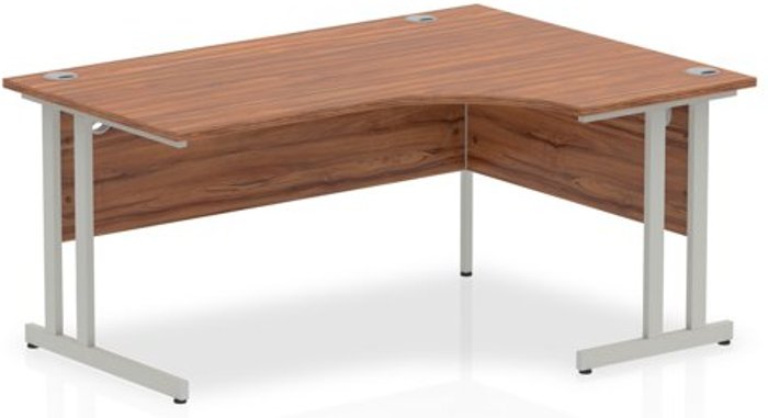 Office Monster | Impulse Impulse Cantilever 1600 Right Hand Crescent Desk Walnut Impulse Impulse Cantilever 1600 Right Hand Crescent Desk Walnut