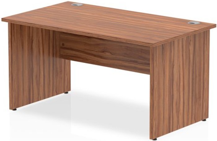 Office Monster | Impulse Impulse Panel End 1400 Rectangle Desk Walnut Impulse Impulse Panel End 1400 Rectangle Desk Walnut