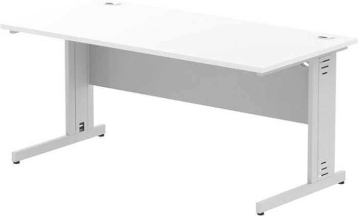 Office Monster | Impulse Impulse Cable Managed 1600 Rectangle Desk White Impulse Impulse Cable Managed 1600 Rectangle Desk White