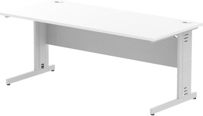 Office Monster | Impulse Impulse Cable Managed 1800 Rectangle Desk White Impulse Impulse Cable Managed 1800 Rectangle Desk White