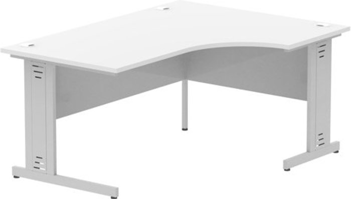 Office Monster | Impulse Impulse Cable Managed 1600 Left Hand Crescent Desk White Impulse Impulse Cable Managed 1600 Left Hand Crescent Desk White