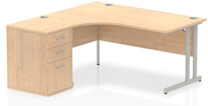 Office Monster | Impulse Impulse 1600 Left Hand Cantilever Workstation 600 Pedestal Bundle Maple Impulse Impulse 1600 Left Hand Cantilever Workstation 600 Pedestal Bundle Maple