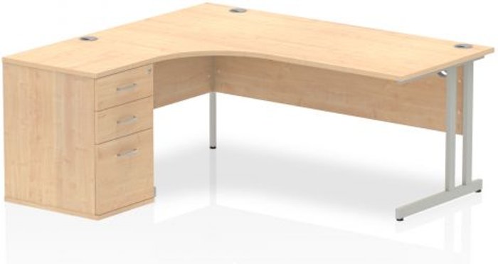 Office Monster | Impulse Impulse 1800 Left Hand Cantilever Workstation 600 Pedestal Bundle Maple Impulse Impulse 1800 Left Hand Cantilever Workstation 600 Pedestal Bundle Maple