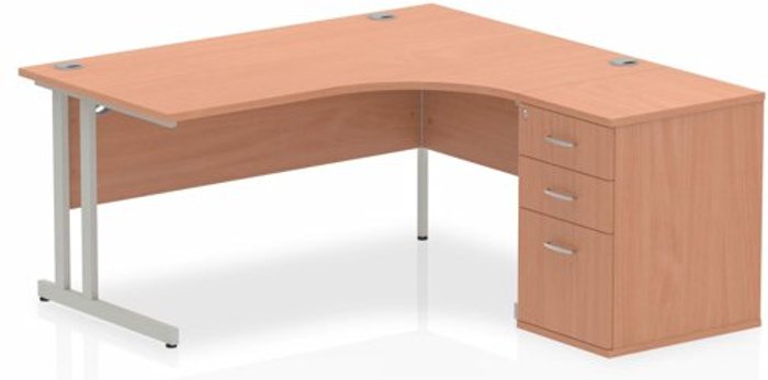 Office Monster | Impulse Impulse 1600 Right Hand Cantilever Workstation 600 Pedestal Bundle Beech Impulse Impulse 1600 Right Hand Cantilever Workstation 600 Pedestal Bundle Beech