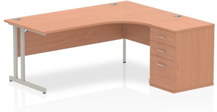 Office Monster | Impulse Impulse 1800 Right Hand Cantilever Workstation 600 Pedestal Bundle Beech Impulse Impulse 1800 Right Hand Cantilever Workstation 600 Pedestal Bundle Beech