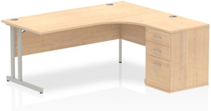 Office Monster | Impulse Impulse 1800 Right Hand Cantilever Workstation 600 Pedestal Bundle Maple Impulse Impulse 1800 Right Hand Cantilever Workstation 600 Pedestal Bundle Maple
