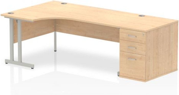 Office Monster | Impulse Impulse 1800 Left Hand Cantilever Workstation 800 Pedestal Bundle Maple Impulse Impulse 1800 Left Hand Cantilever Workstation 800 Pedestal Bundle Maple