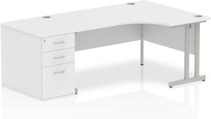Office Monster | Impulse Impulse 1600 Right Hand Cantilever Workstation 800 Pedestal Bundle White Impulse Impulse 1600 Right Hand Cantilever Workstation 800 Pedestal Bundle White
